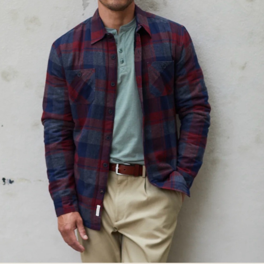 ORIGINAL WEATHERPROOF VINTAGE Fleece-Lined Plaid Button Front Shirt Jacket